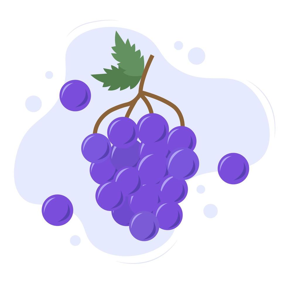 Bunch of grapes flat style vector