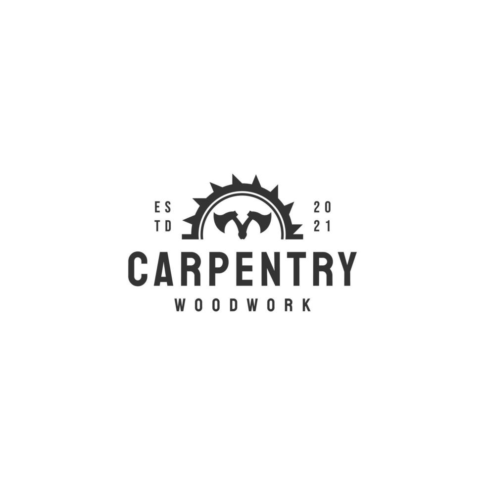 Carpentry wood work logo icon sign symbol design vector