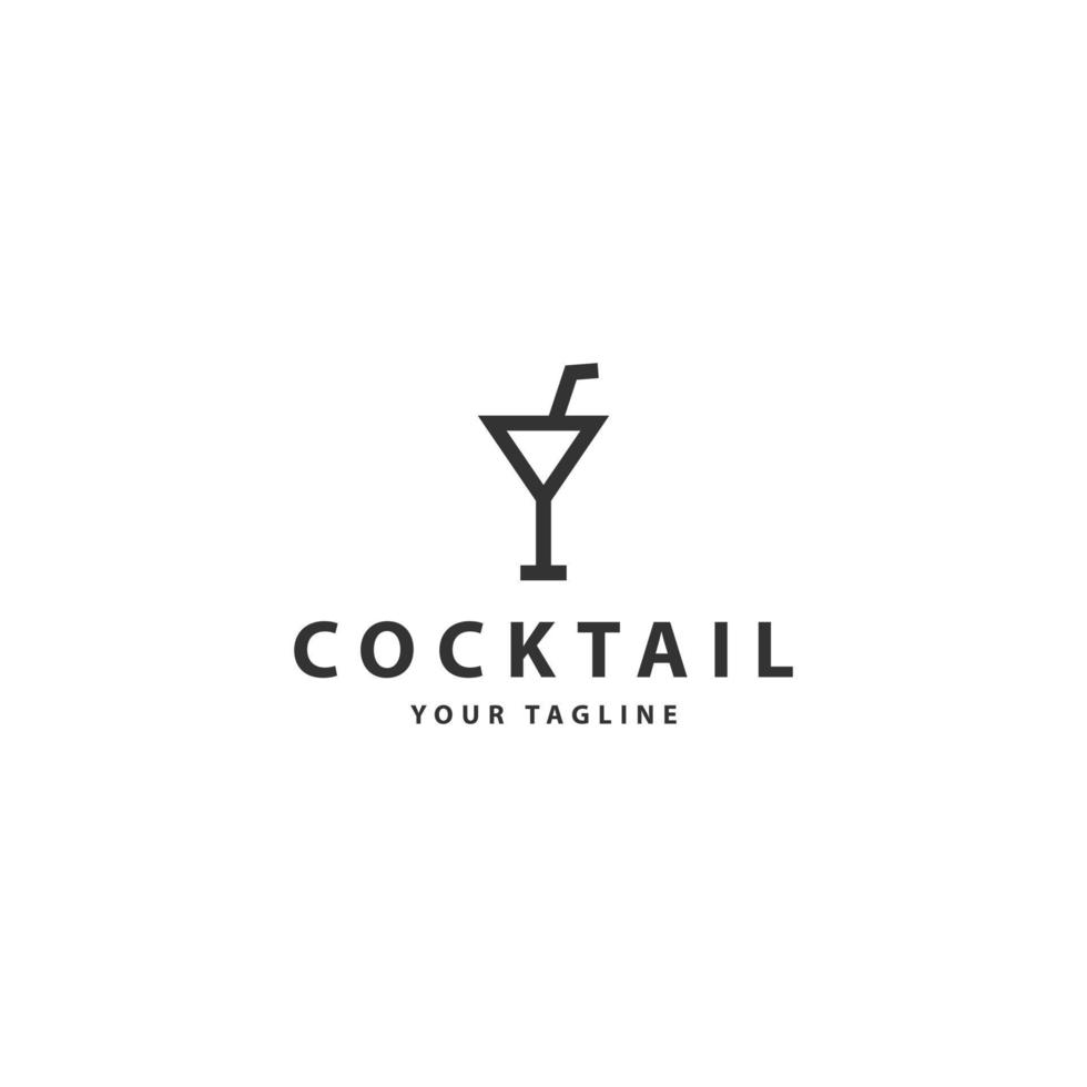Cocktail fresh drink logo icon sign symbol design vector