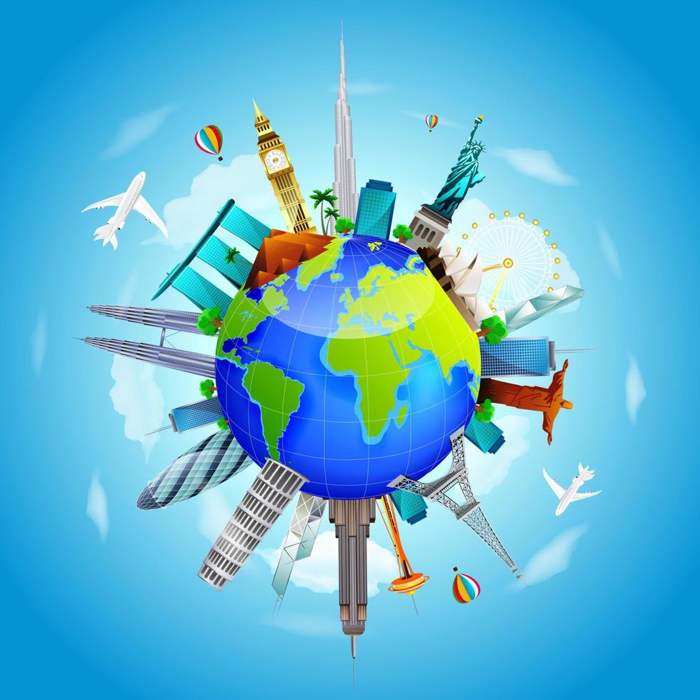 Travel ticket online the world concept with address bar through smartphone .Vector illustration vector