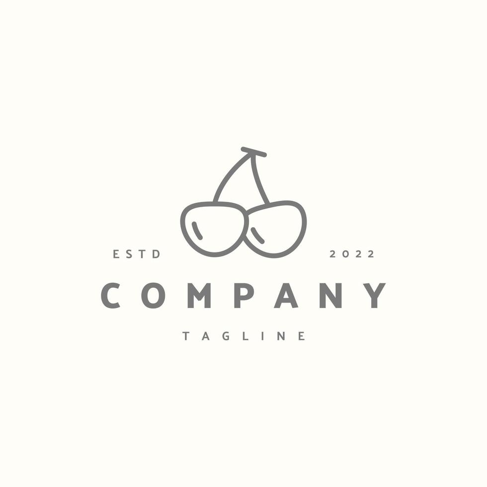 Cherry premium icon sign symbol. Hipster vintage logo vector