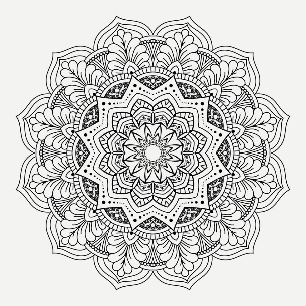 Mandala pattern art background Black and White vector