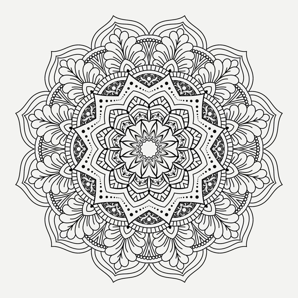 Mandala pattern art background Black and White vector