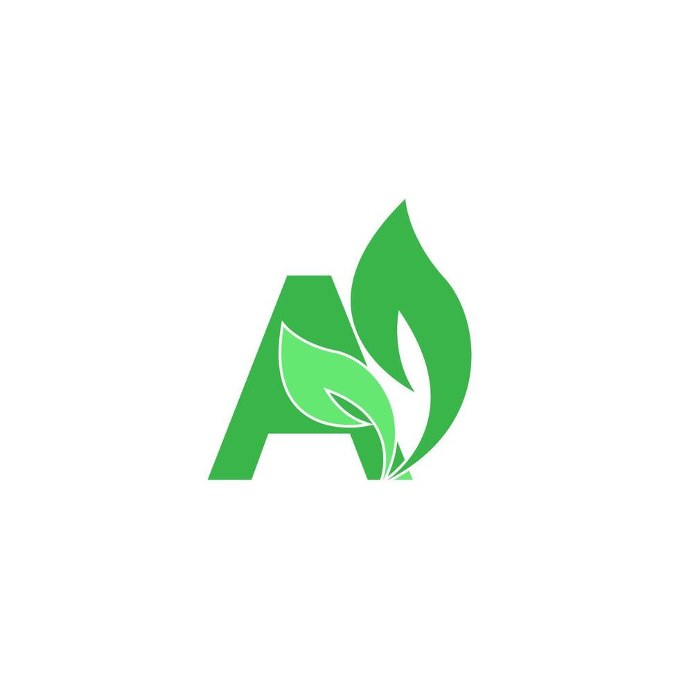 Letter A logo leaf icon design concept vector