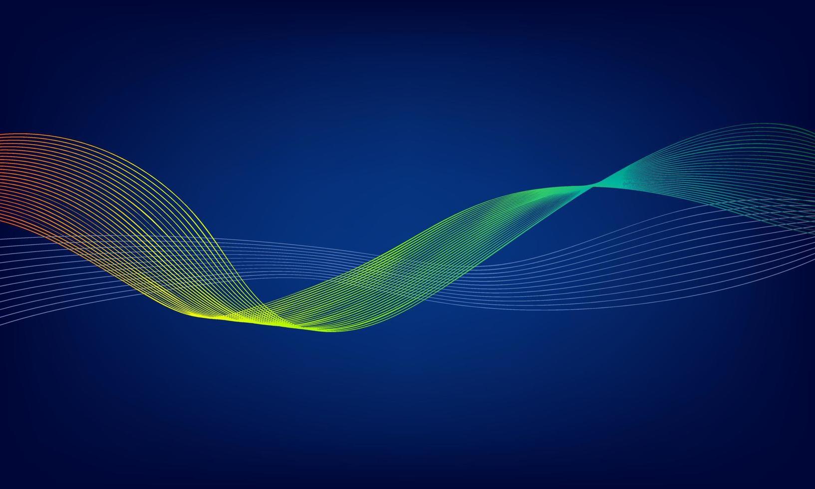 Rainbow line wave abstract background vector