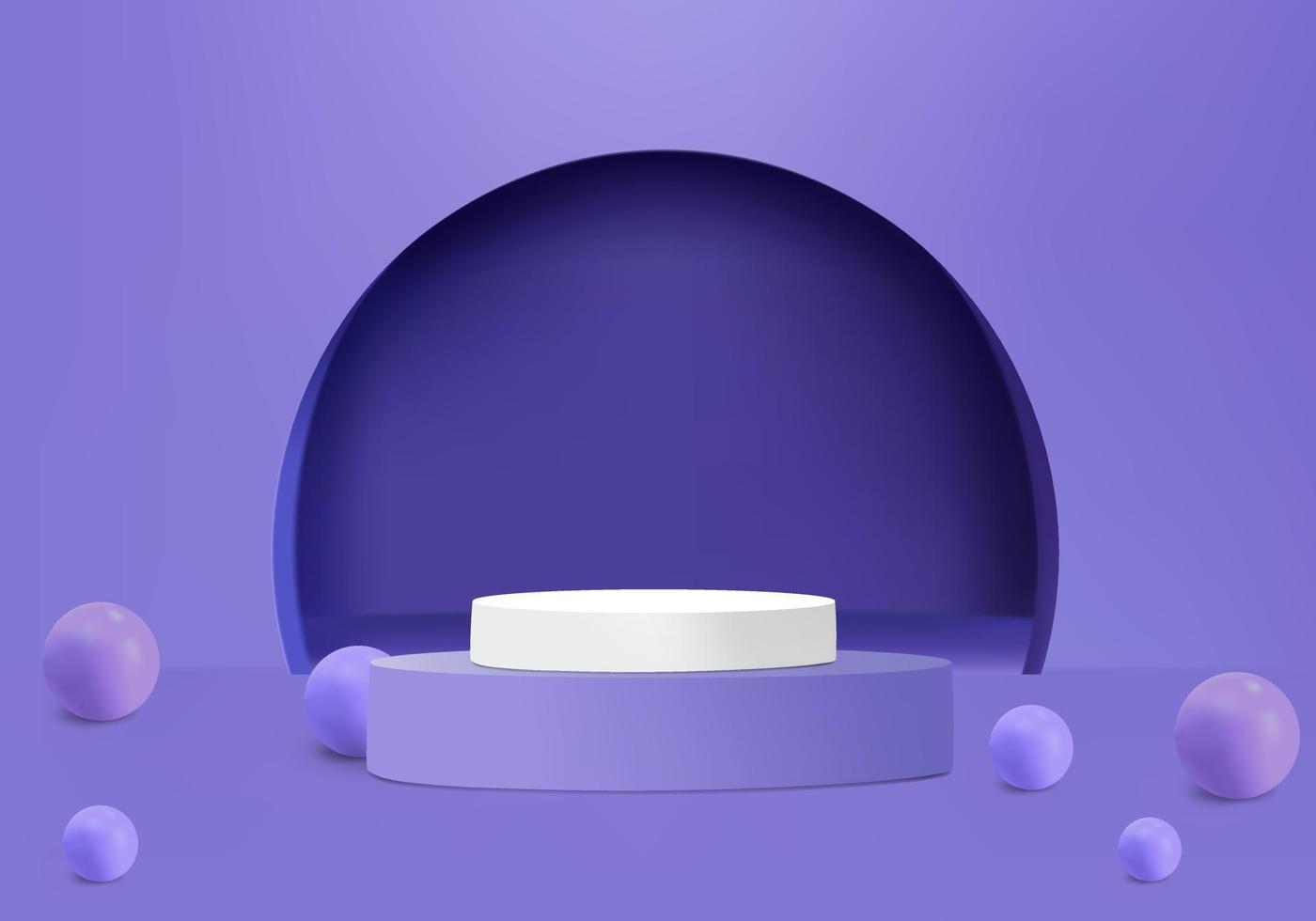 Ball with podium and arch for show product vector