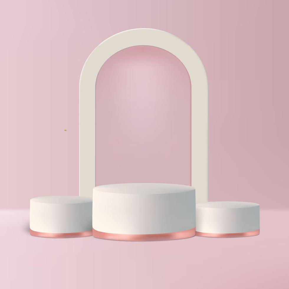 Luxury podium on the pink background for showing product vector