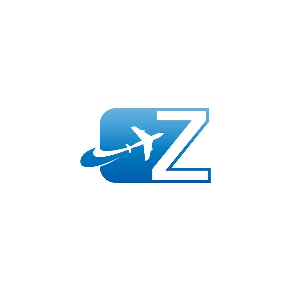 letra z con vector de diseño de icono de logotipo de avión