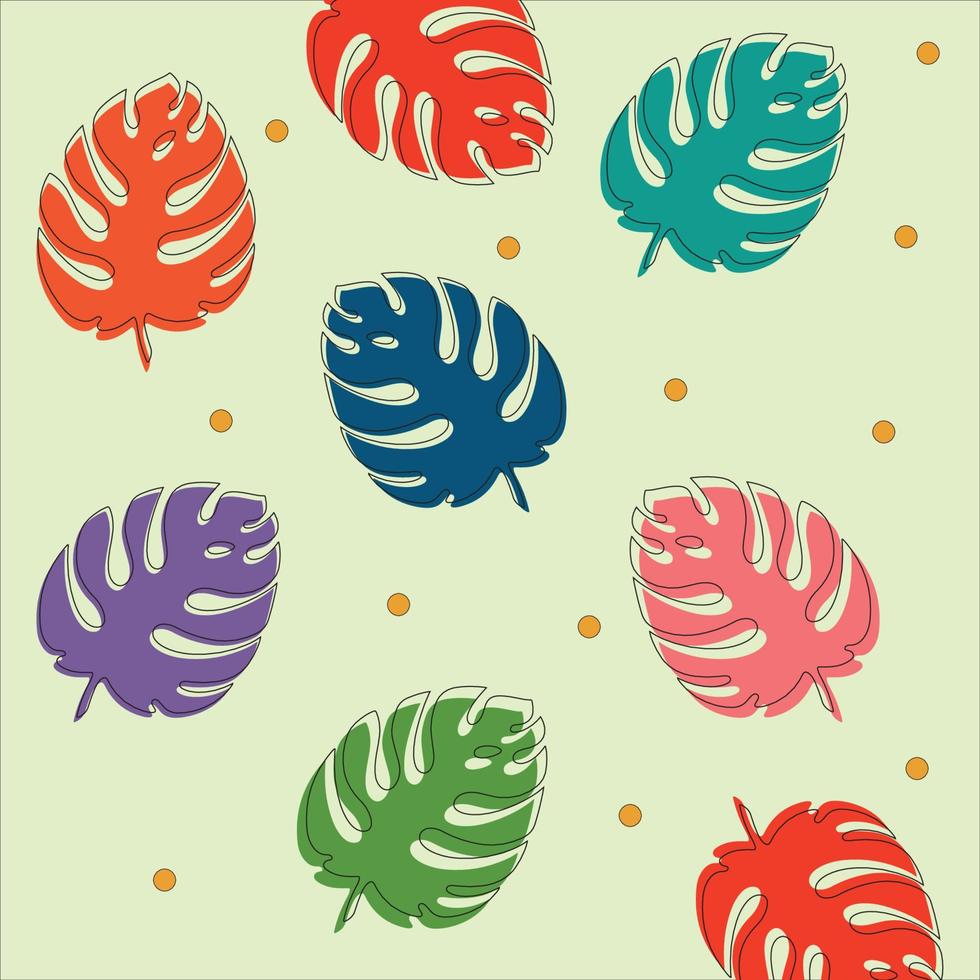 seamless pattern with tropical leaves vector