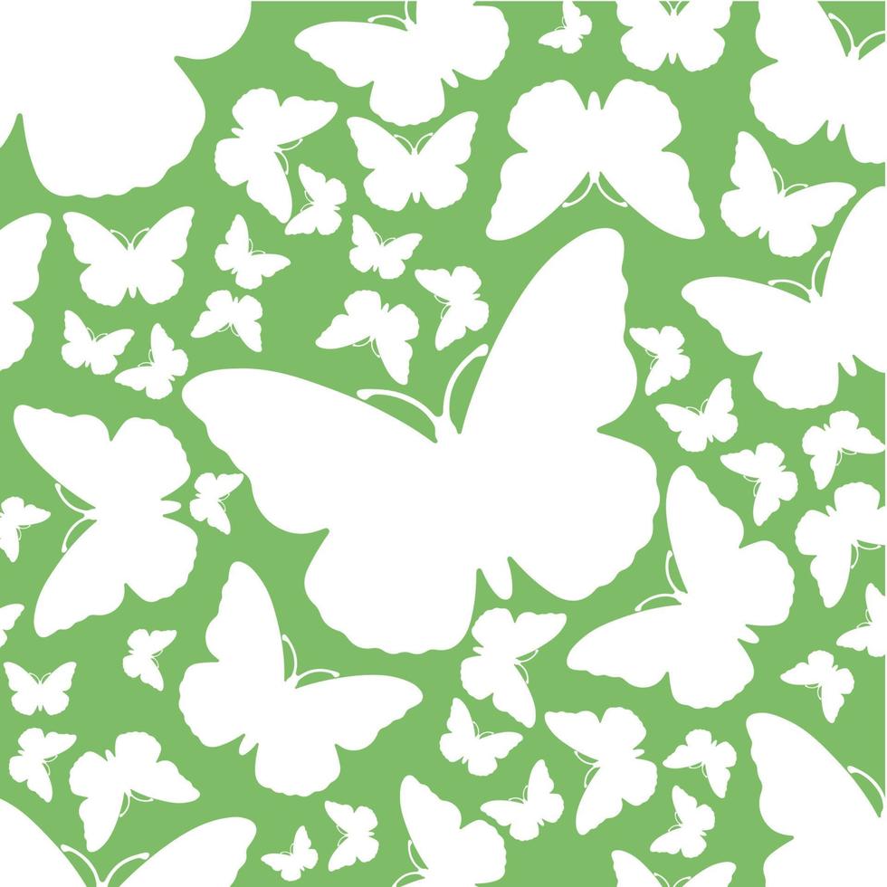 seamless pattern with butterflies silhouette vector