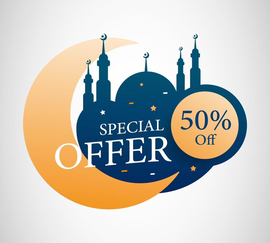 Ramadan label special offer composition. Can be used in any media, cards, templates, banners, etc. vector