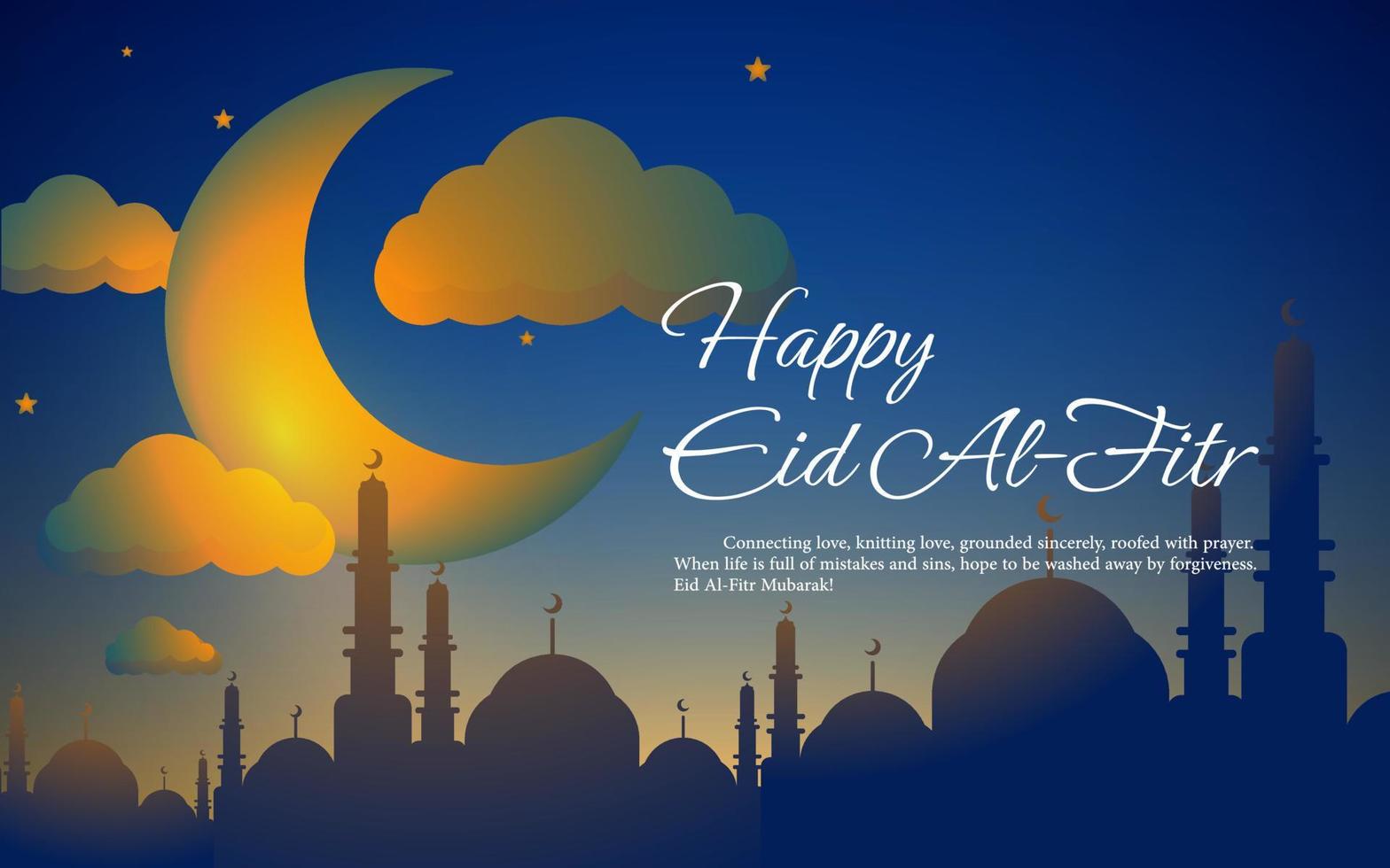 Ramadan night background for eid al fitr greetings etc vector