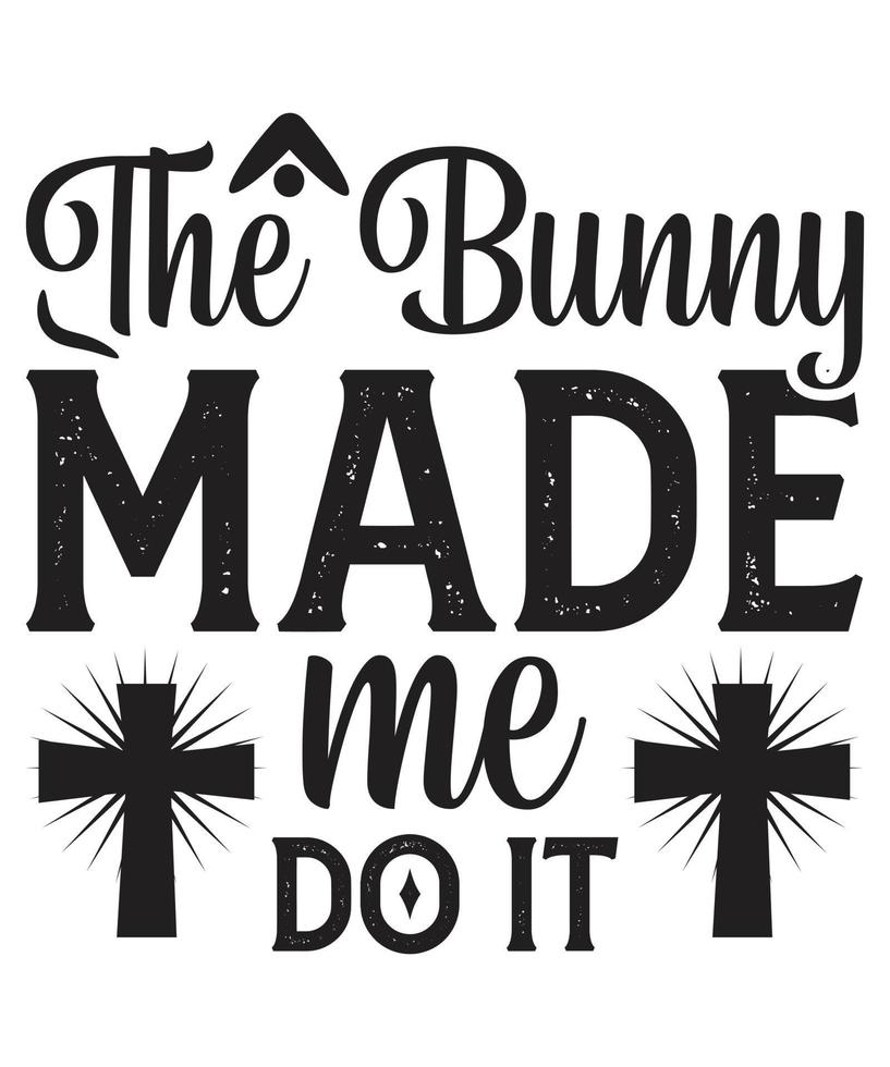 Bunny Easter T-shirt Design vector