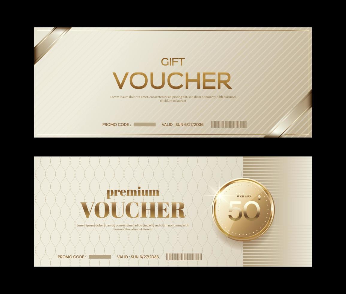 Luxury voucher and vip coupon backgrounds vector