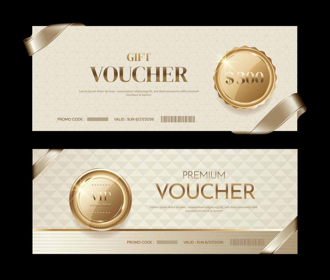 Luxury voucher and vip coupon backgrounds vector