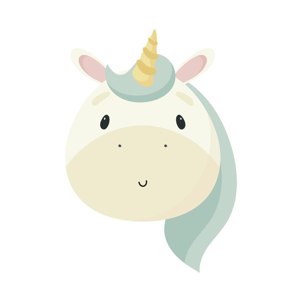 Magic Unicorn. For kids stuff, card, posters, banners, books, printing on the pack, printing on clothes, fabric, wallpaper, textile or dishes. Vector illustration.