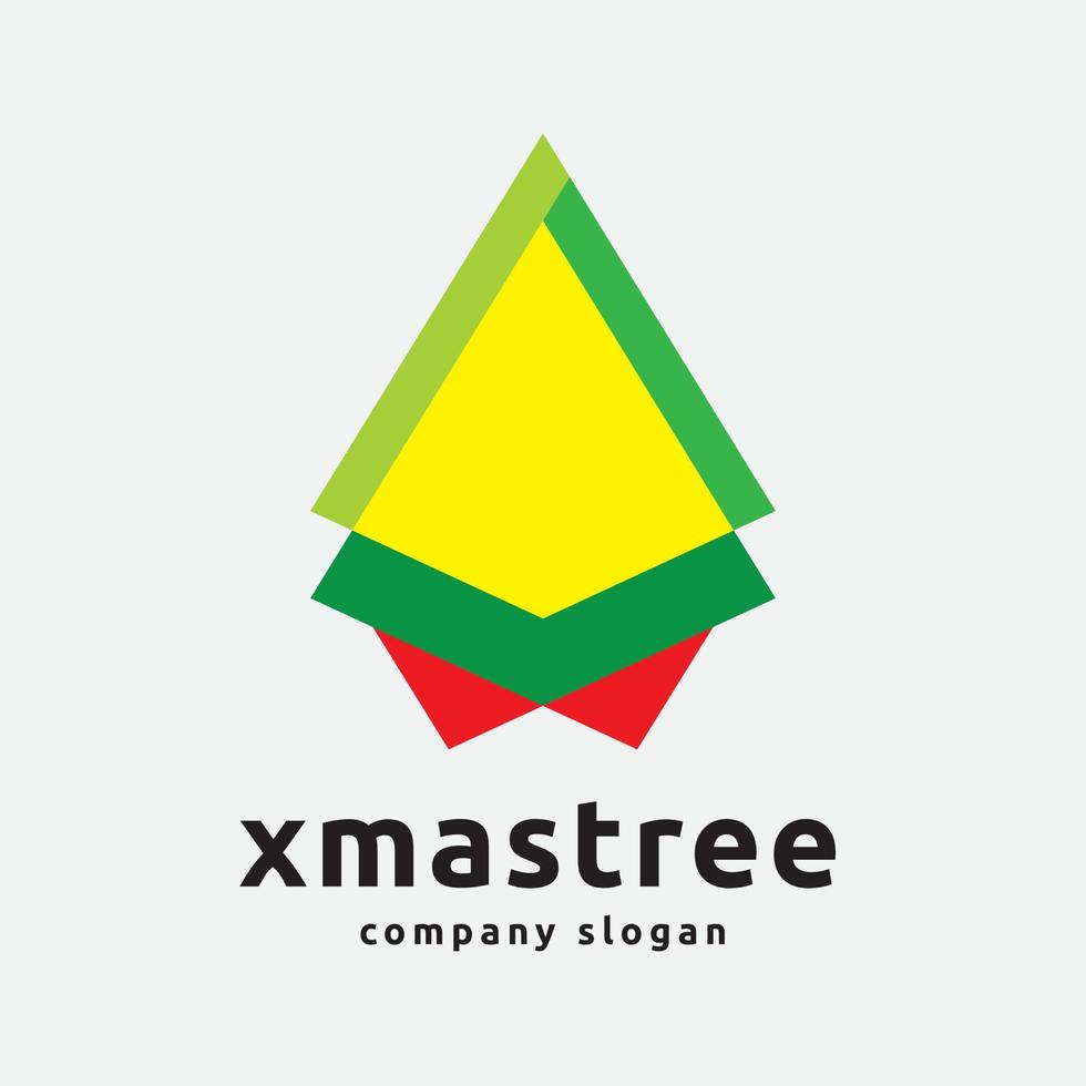 árbol de navidad y logotipo de regalo vector