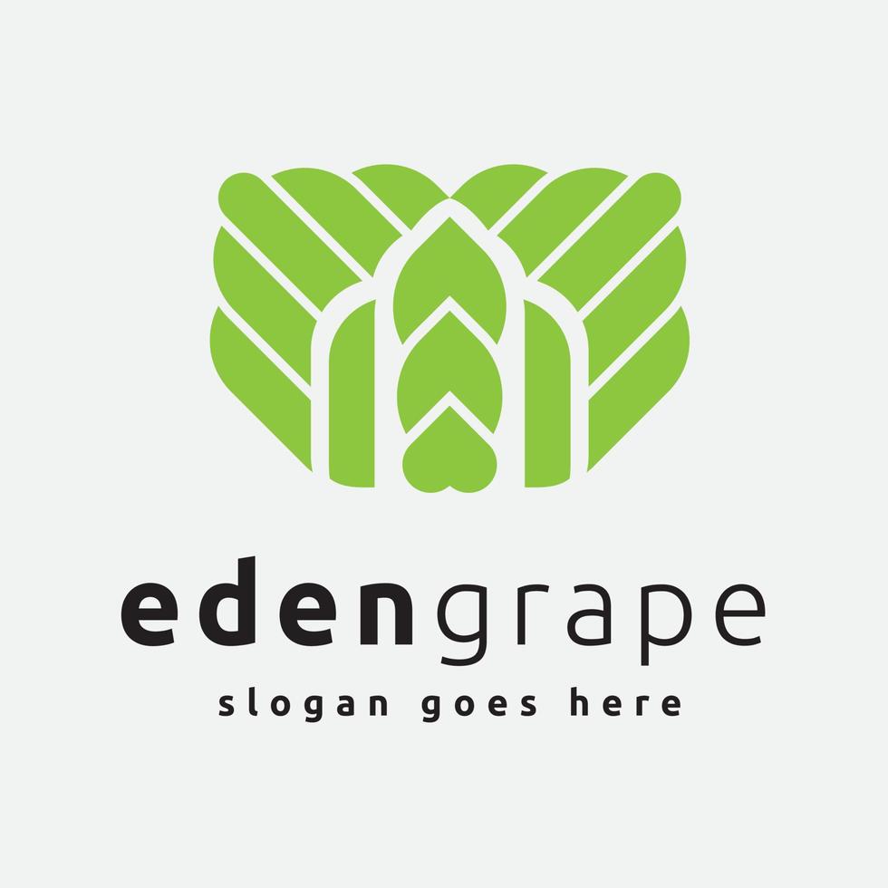 logotipo de agro jardín de uva vector
