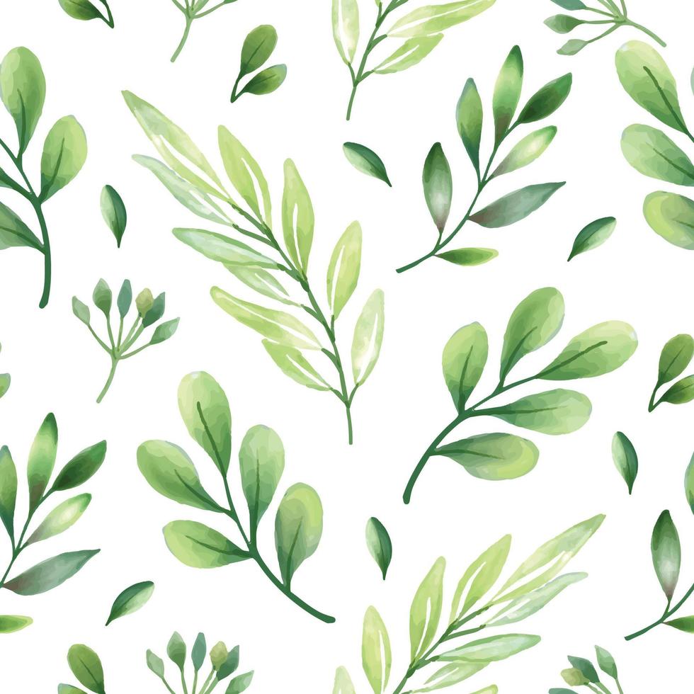 lindos follajes verdes patrón sin costuras para tela o papel tapiz vector