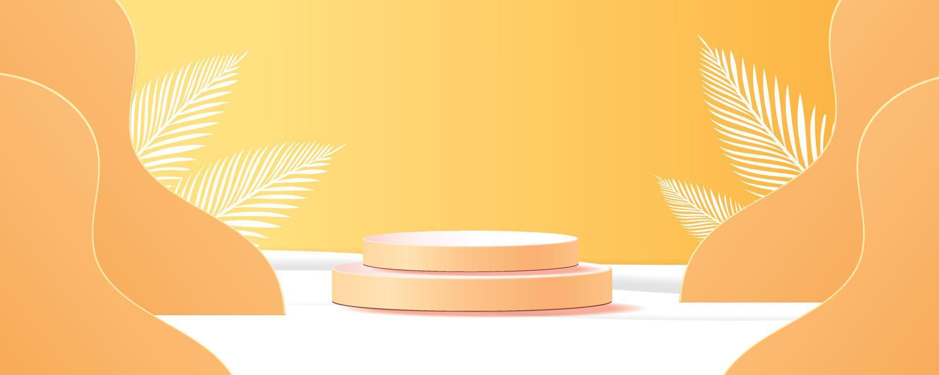 podium summer 3d vector tropical vacation concept