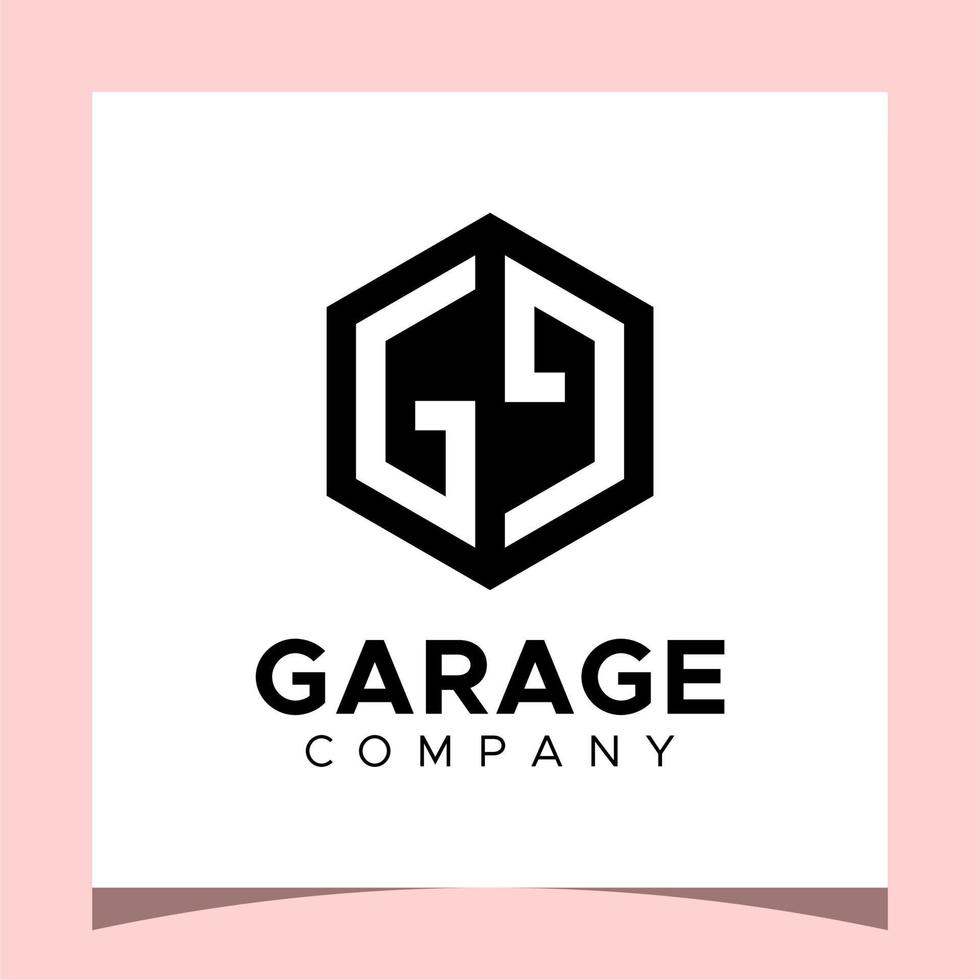 logotipo creativo letras gg hexágono monograma diseño de logotipo vector