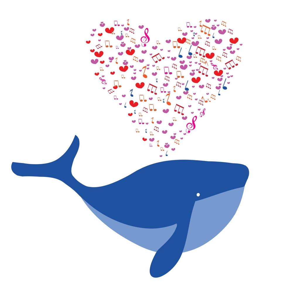 icono de ballena azul. vector