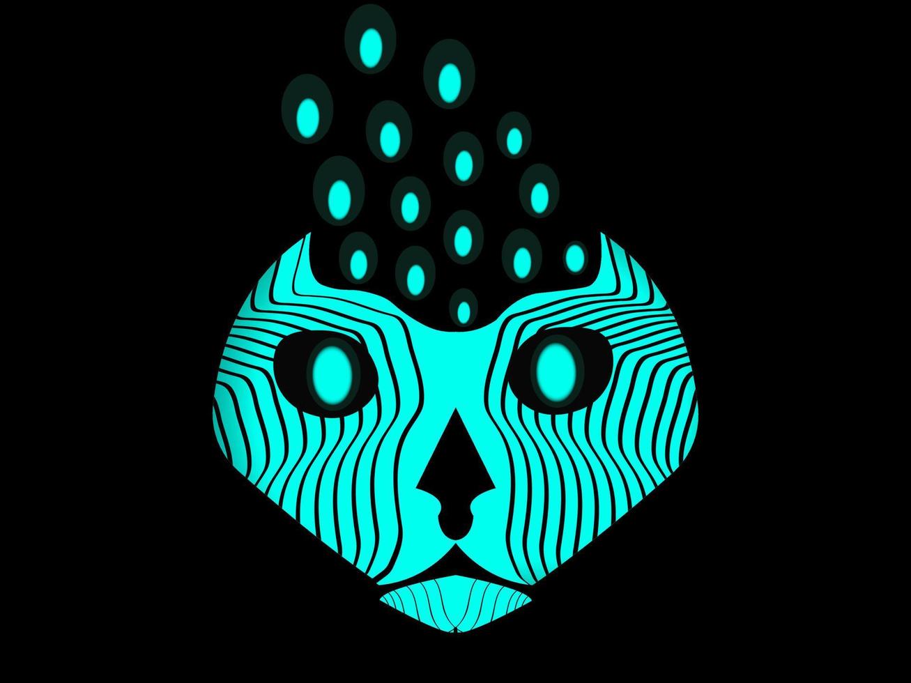 Modern Si-Fi Cat or Tiger Face design Vector Template