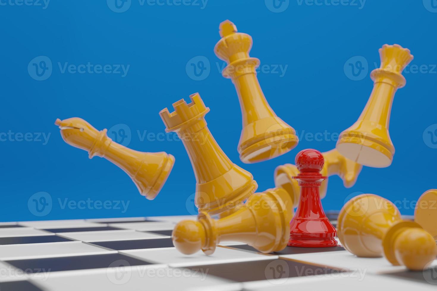 Chess board game, business competitive concept, copy space 3D rendering photo