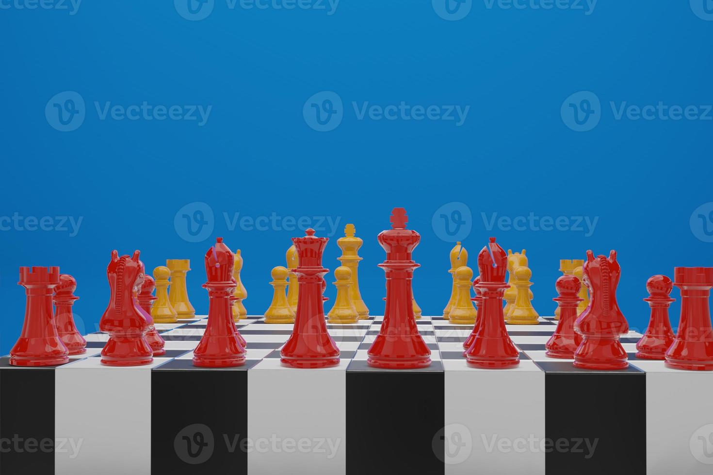 Chess board game, business competitive concept, copy space 3D rendering photo