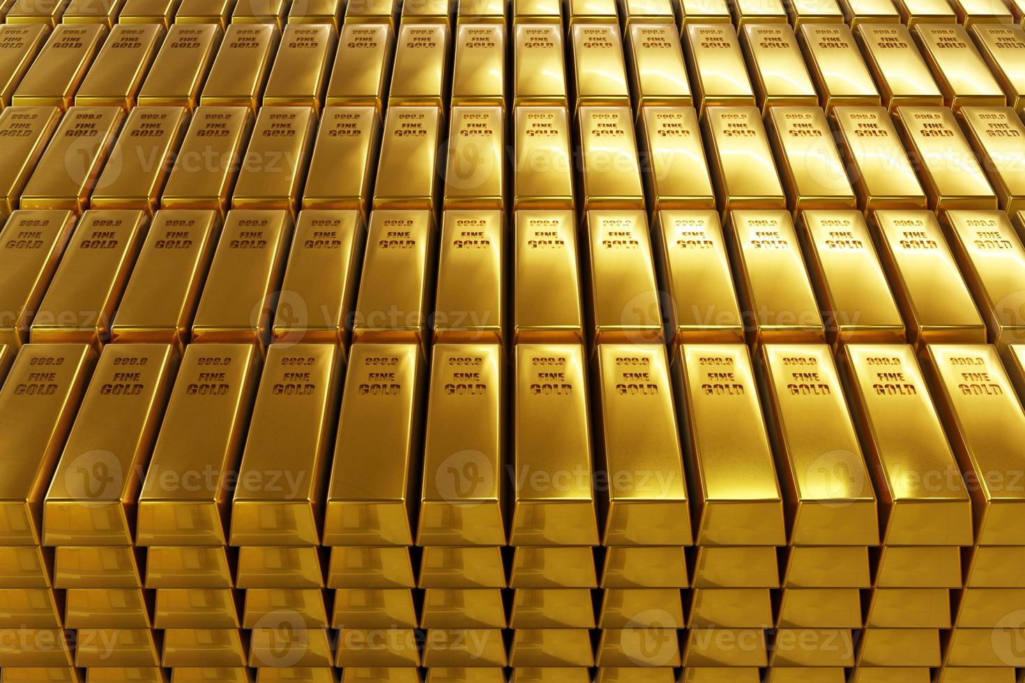 Stack closeup Gold Bars, weight of Gold Bars Concept of wealth and