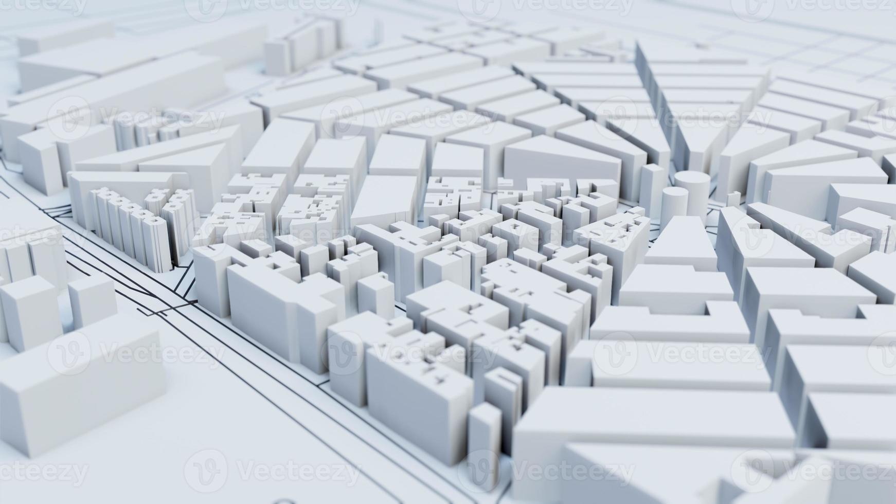 Techno mega city urban and futuristic technology concepts,  3d rendering photo