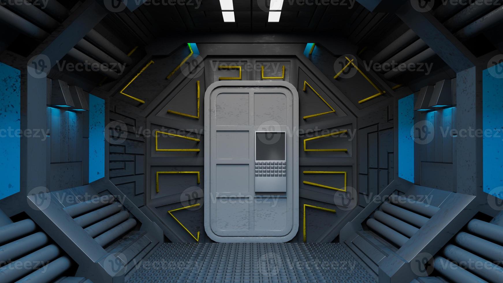 Spaceship Corridor is a stock motion graphics video that shows the interior of a moving spaceship.3D rendering photo