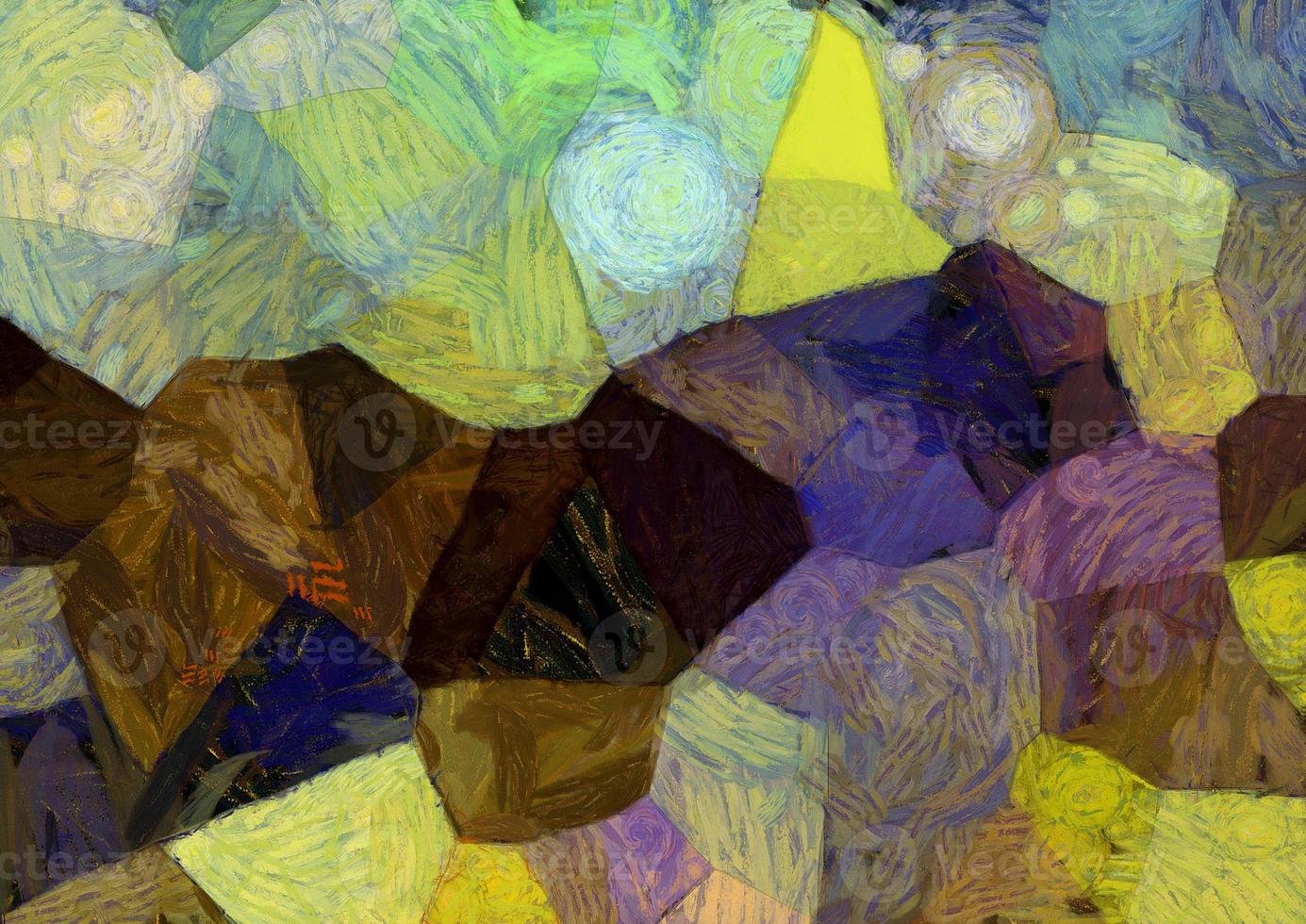 Abstract oil painting background Impressionist style illustrated to create designs. photo