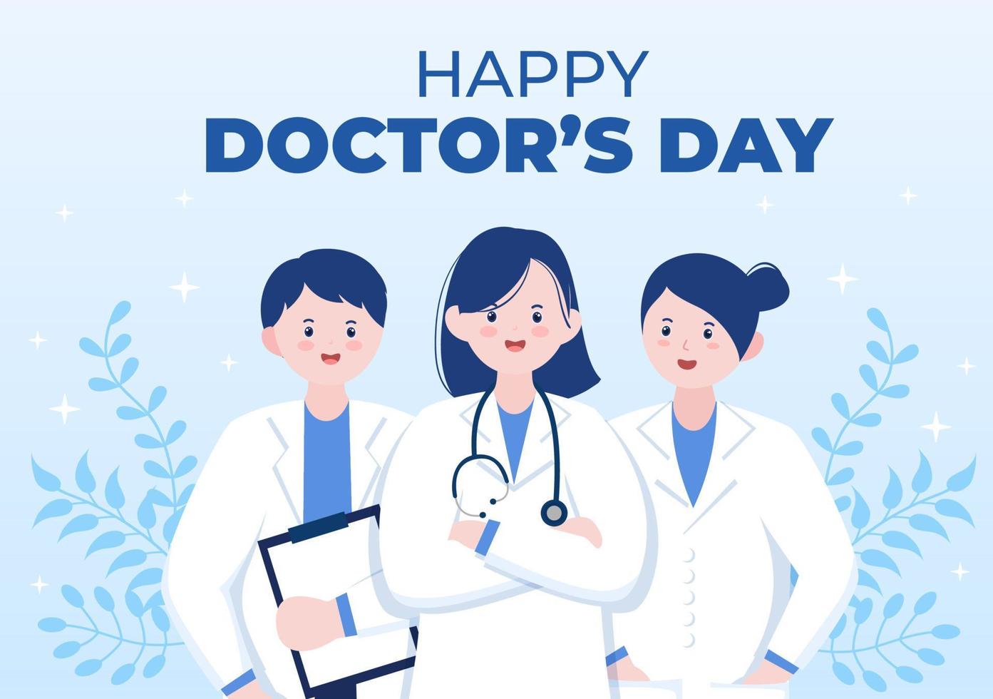 World Doctors Day Vector Illustration for Greeting Card, Poster or Background with Doctor, Stethoscope and Medical Equipment Image