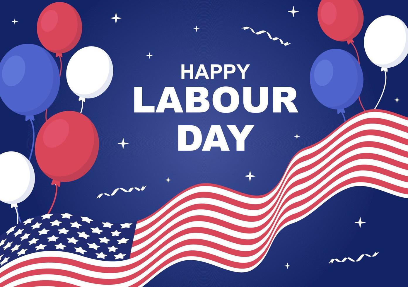 Happy Labor Day from People of Various Professions, Different Background and Thanks to Your Hard Work in Flat Cartoon Illustration for Poster vector