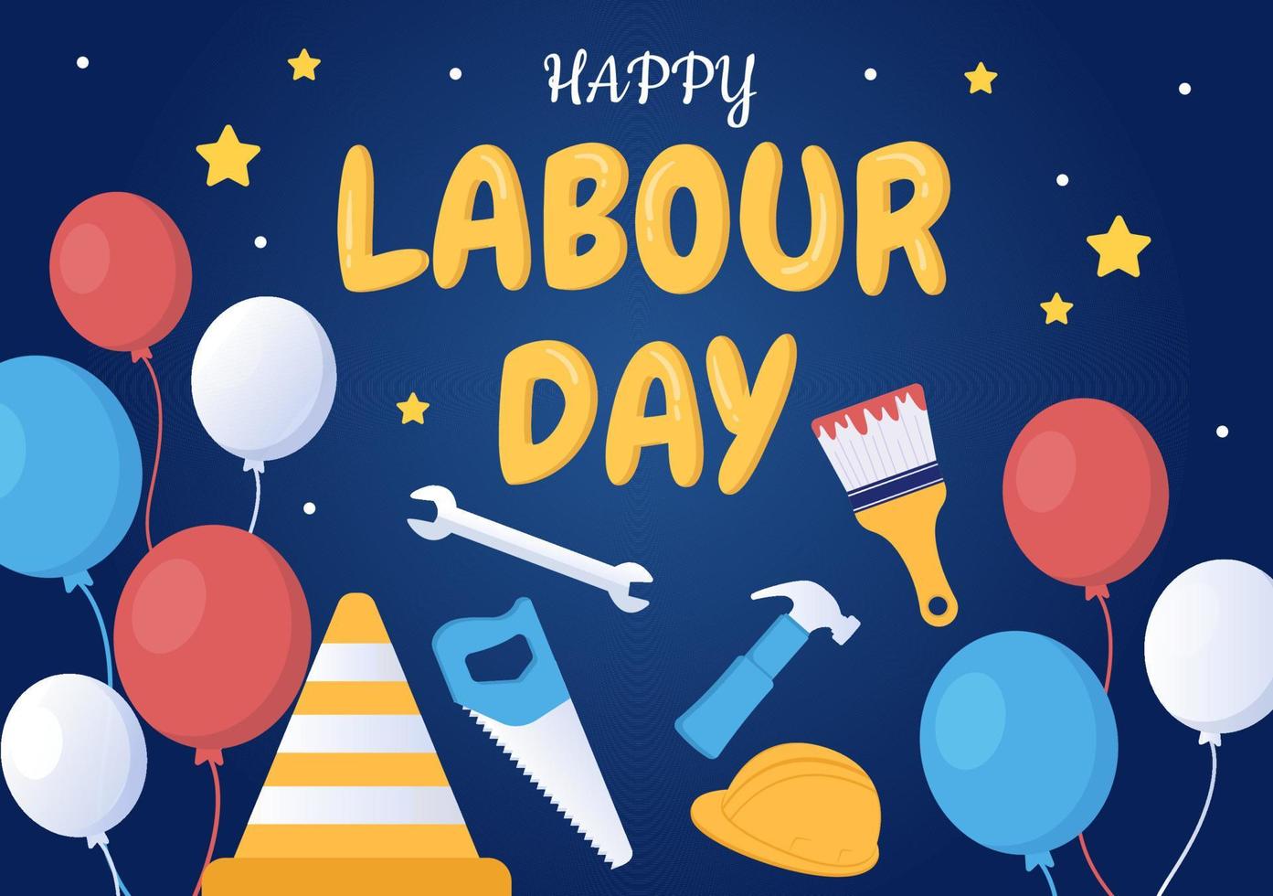 Happy Labor Day from People of Various Professions, Different Background and Thanks to Your Hard Work in Flat Cartoon Illustration for Poster vector