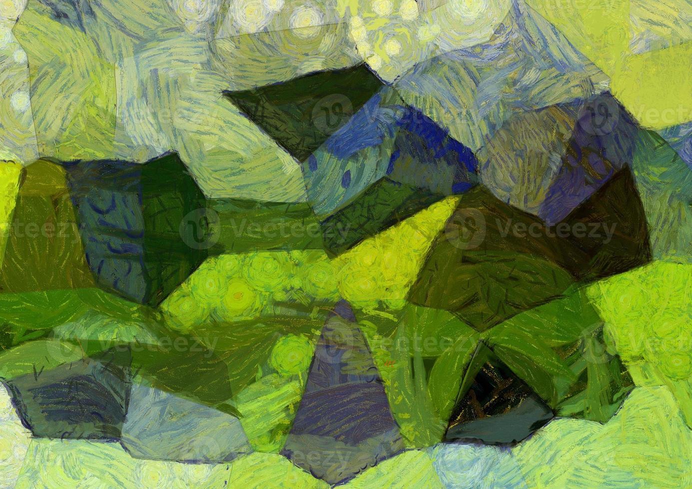 estilo impresionista de fondo de pintura al óleo abstracto ilustrado para crear diseños. foto