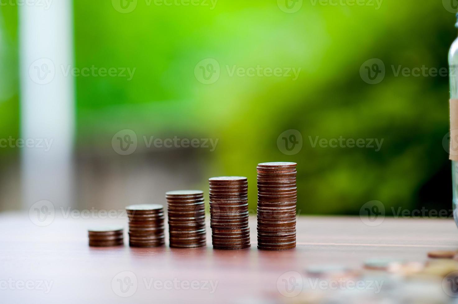 Close-up images of money and dollar banknotes Saving money to create business money Business concept photo