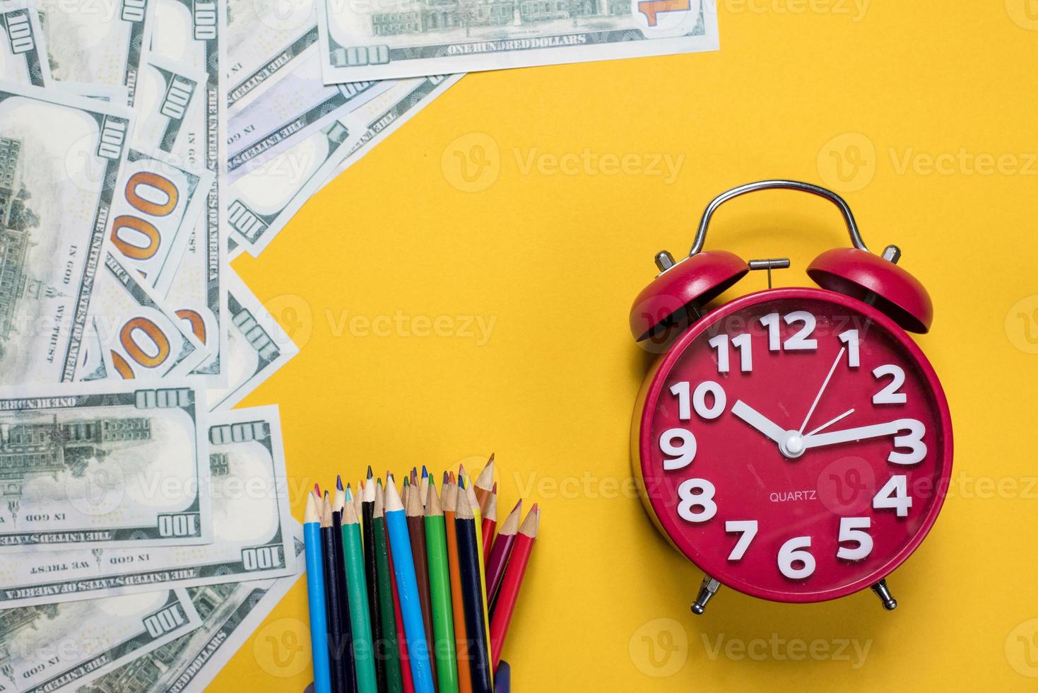 The silver picture is placed on a yellow background. Success, business concept With copy space photo