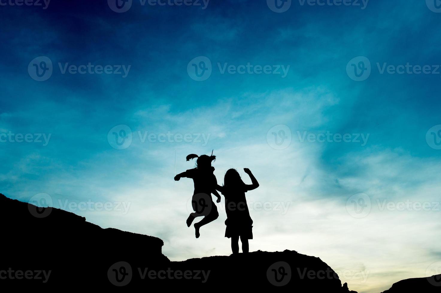 Silhouette of team leadership, teamwork and teamwork and delightful silhouette concepts photo
