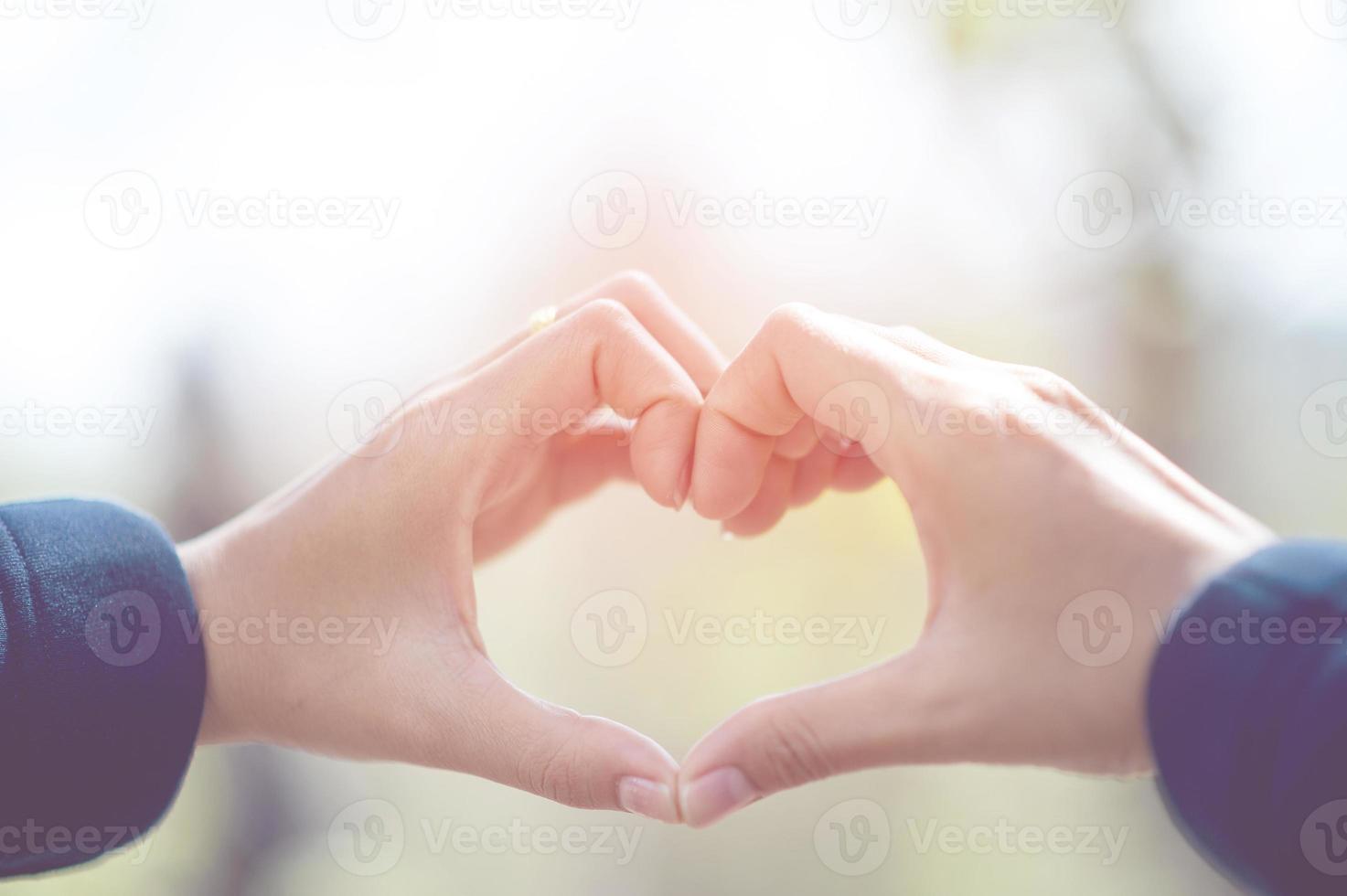 A hand that shows love to lovers on the day of love Love day With copy space photo