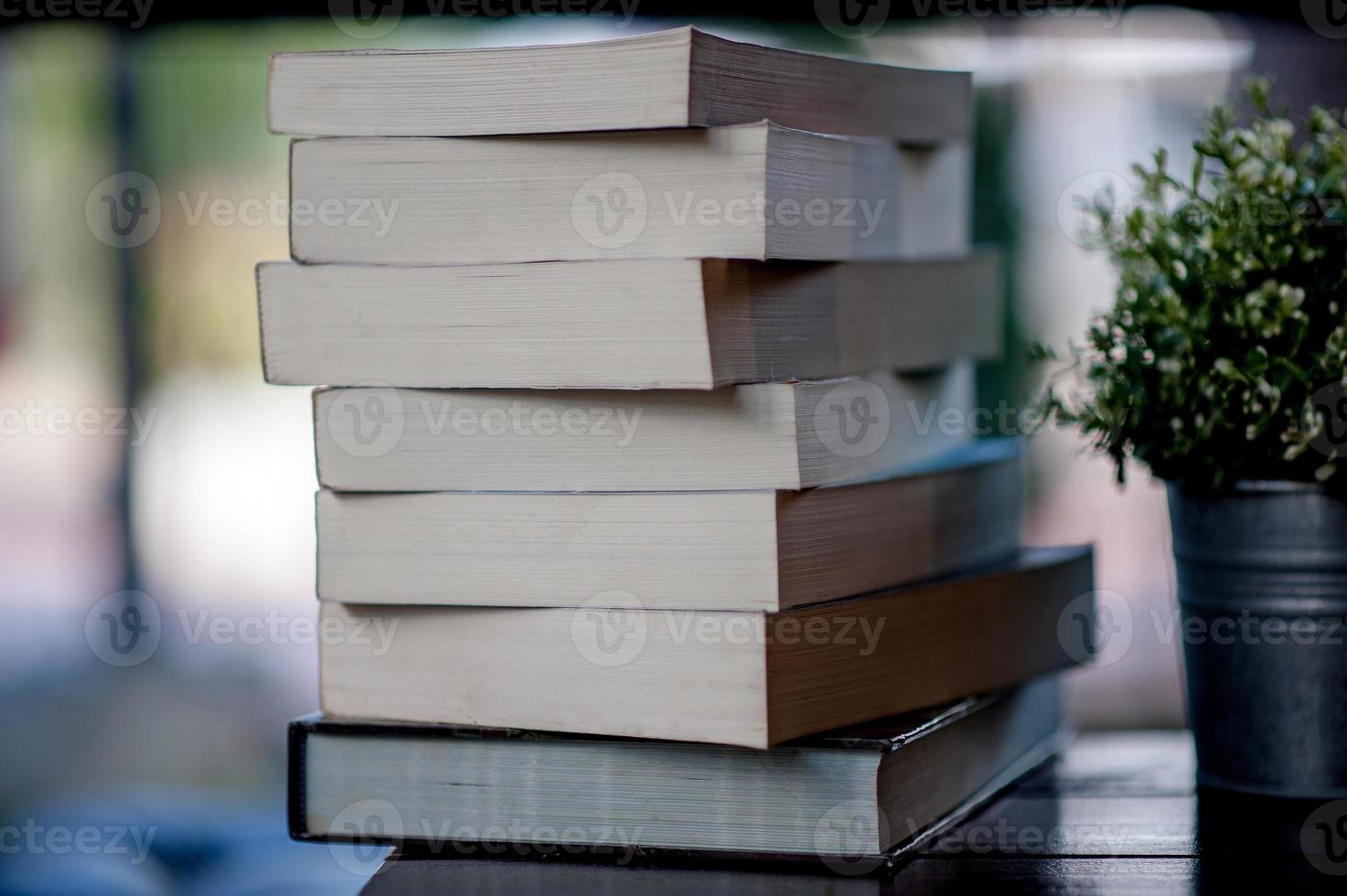 Book placed on the desk A lot of books, beautiful colors for studying, knowledge,education - images photo