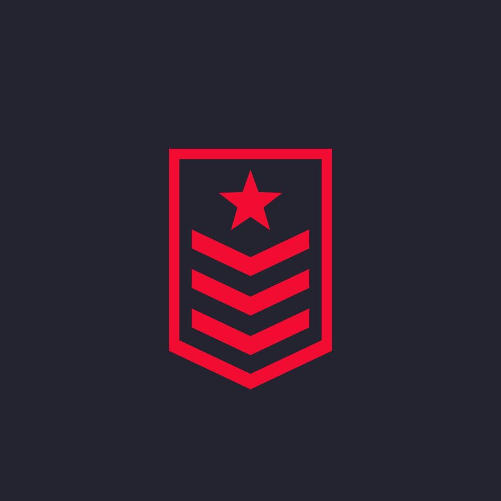 Military rank, epaulettes icon vector