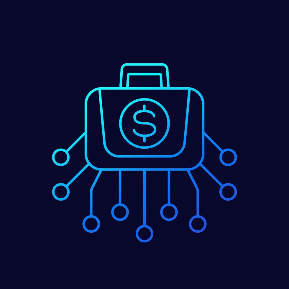 diversified portfolio, investments linear icon vector