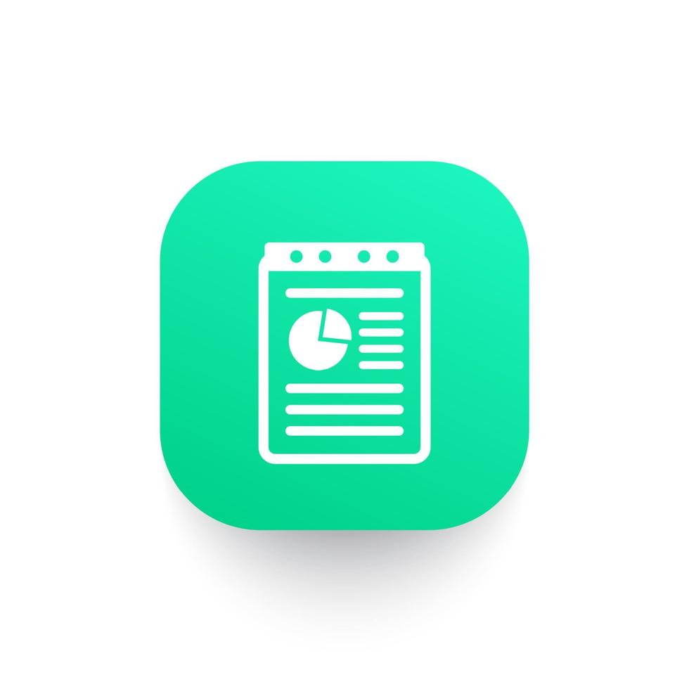report, document icon, vector pictogram