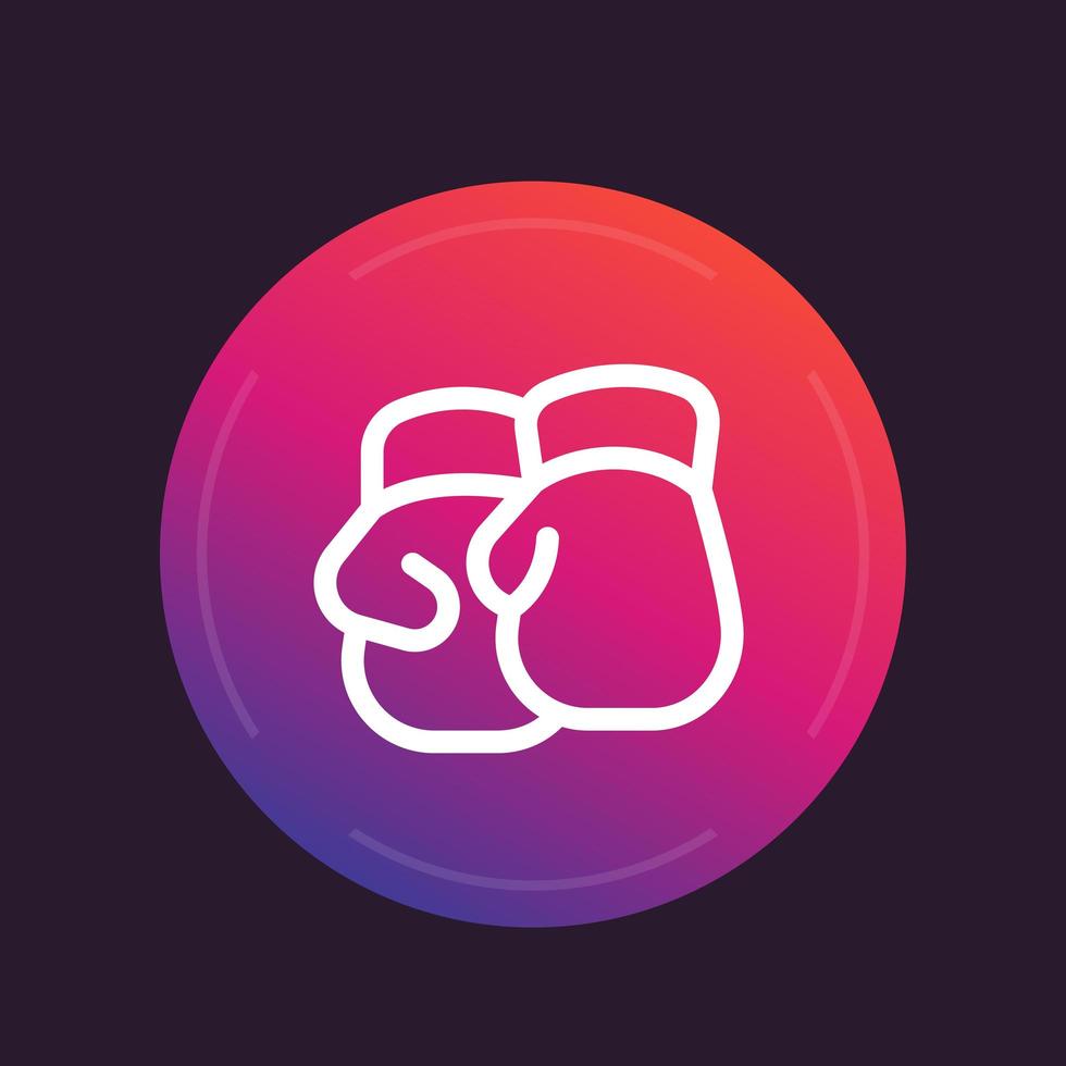 Boxing gloves icon, sign in linear style vector