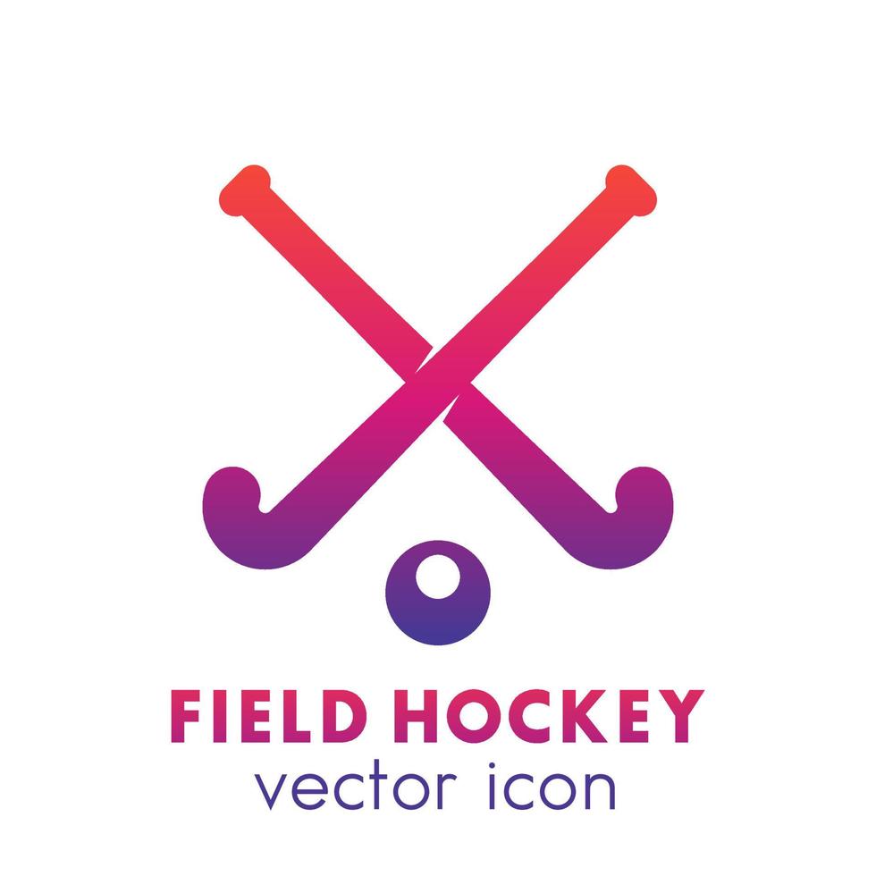 icono de hockey sobre césped, elemento de logotipo sobre blanco vector