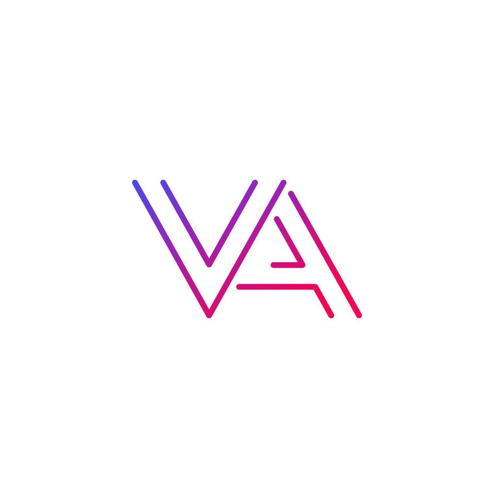 VA letters logo, line design vector