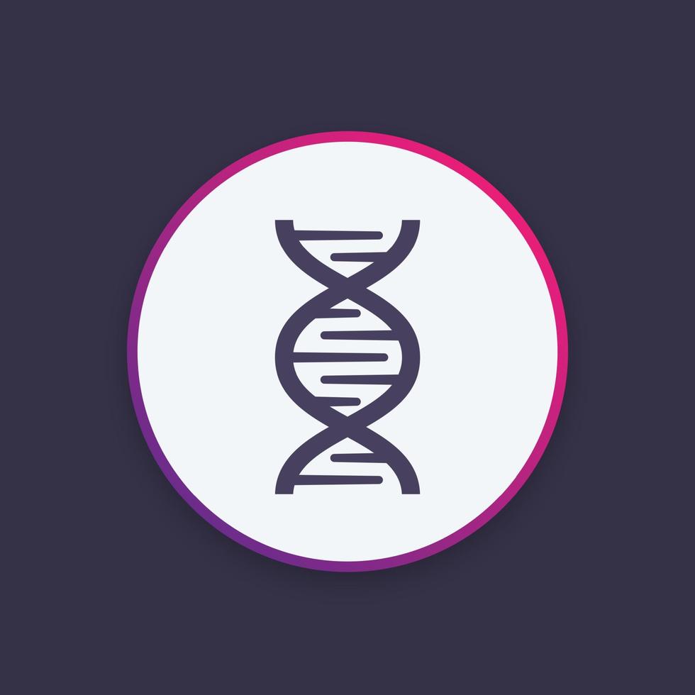 icono de cadena de adn, investigación genética, símbolo genético vector