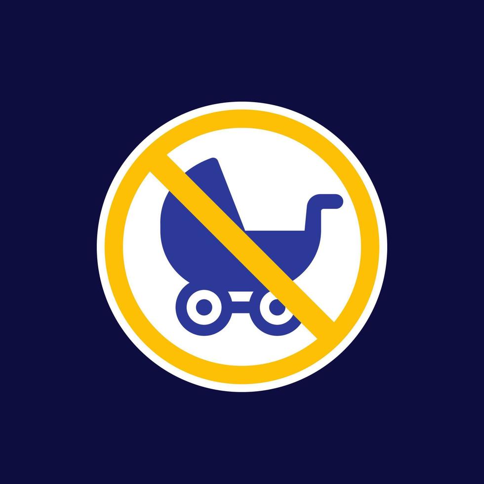 no baby carriage icon, vector